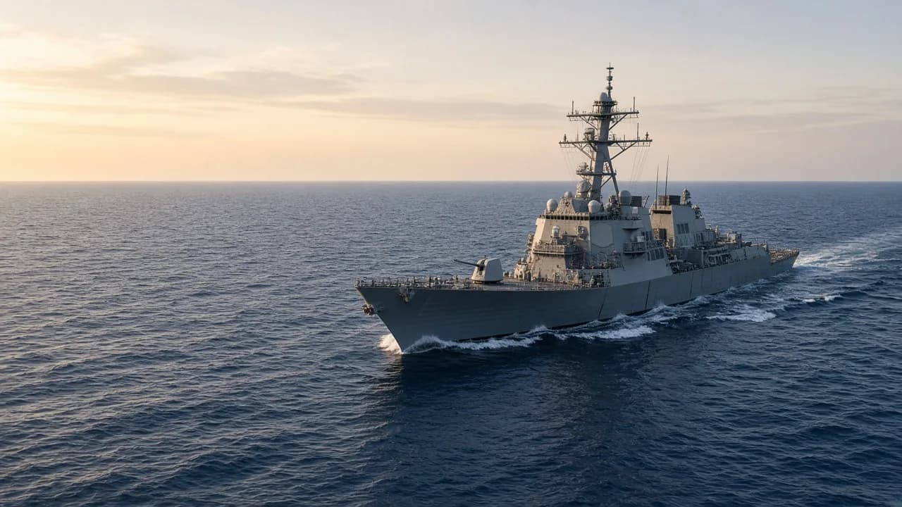 Naval vessel underway at sea