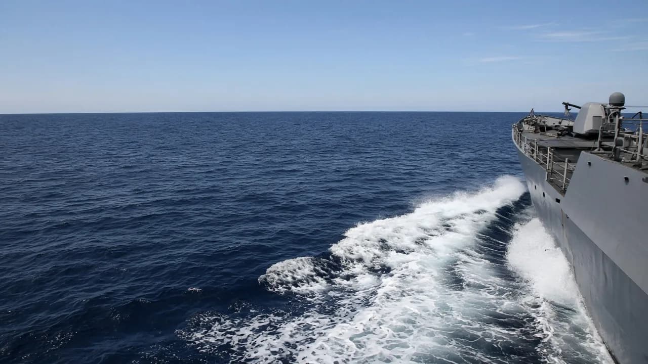 Naval vessel underway at sea